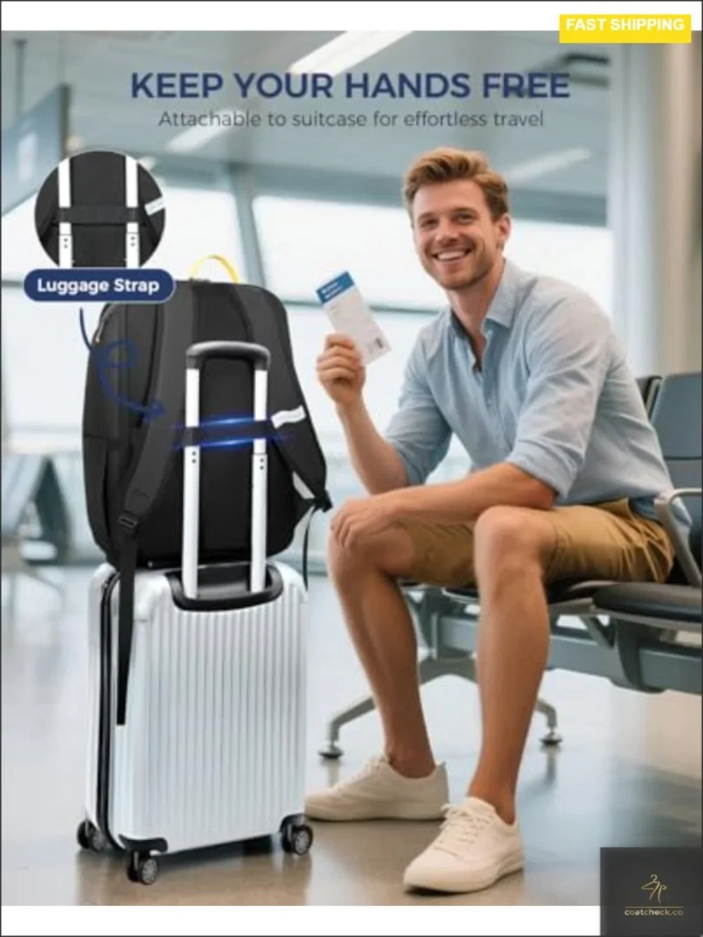 18 Inch Laptop Backpack for Men with USB Port, Water Resistant Business Travel